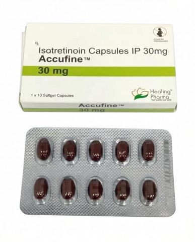 ISOTRETINOIN ACCUFINE 30MGTAB - ЦЕНА ЗА 10 ТАБ (ПРОТИВ АКНЕ)